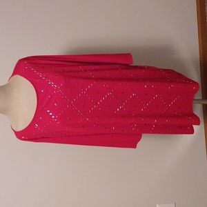 4/$20 NWOT Susan Graver red top with silver beading